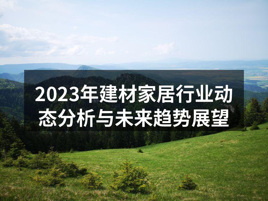 2023年建材家居行业动态分析与未来趋势展望
